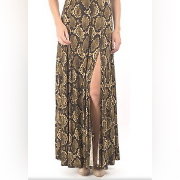 Michael Kors snake print maxi dress W/ one sided slit up leg size M - Picture 5 of 13